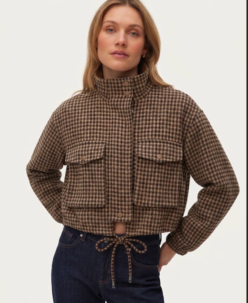 Gingham Cropped Jacket