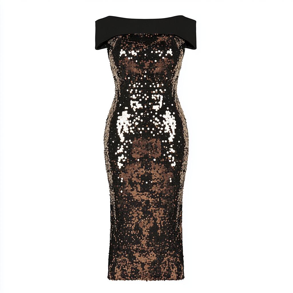 Sequin Bow Slip Dress