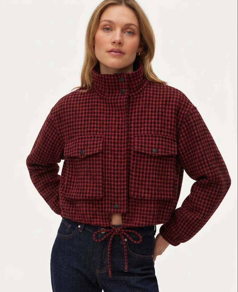 Gingham Cropped Jacket