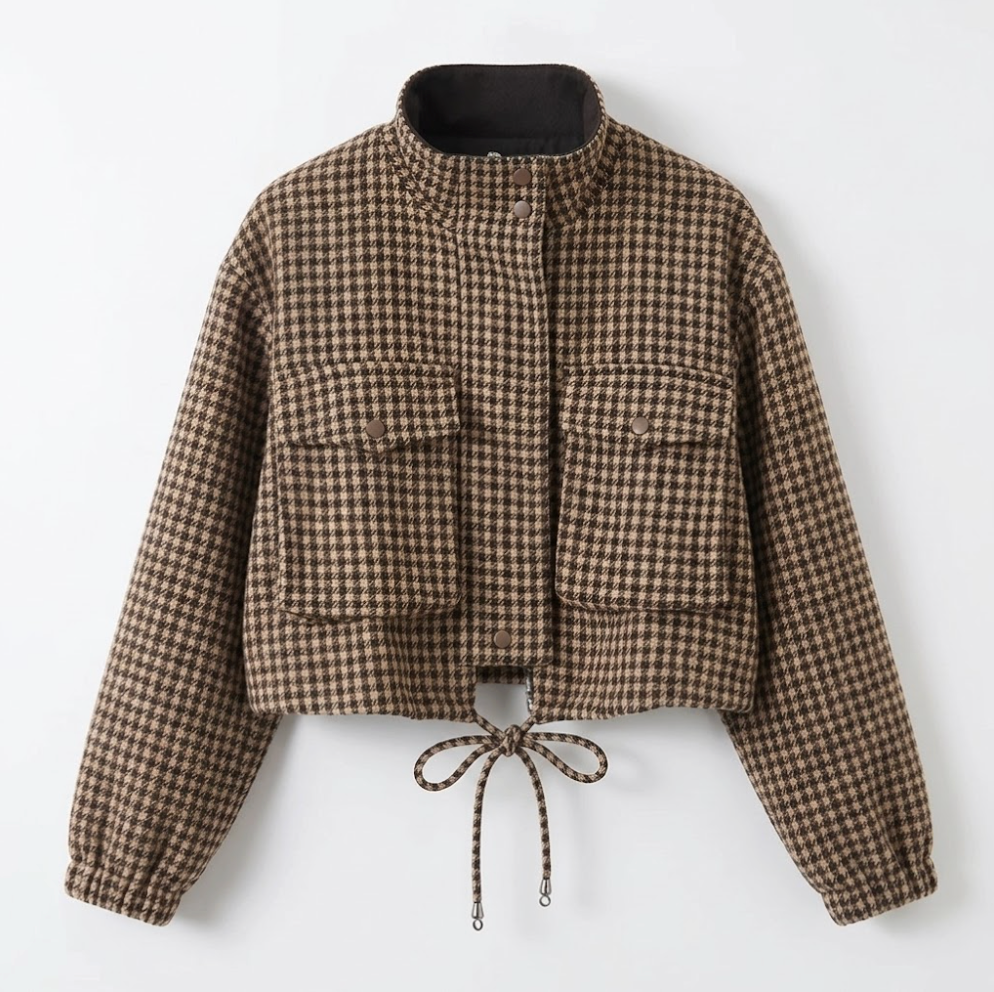 Gingham Cropped Jacket