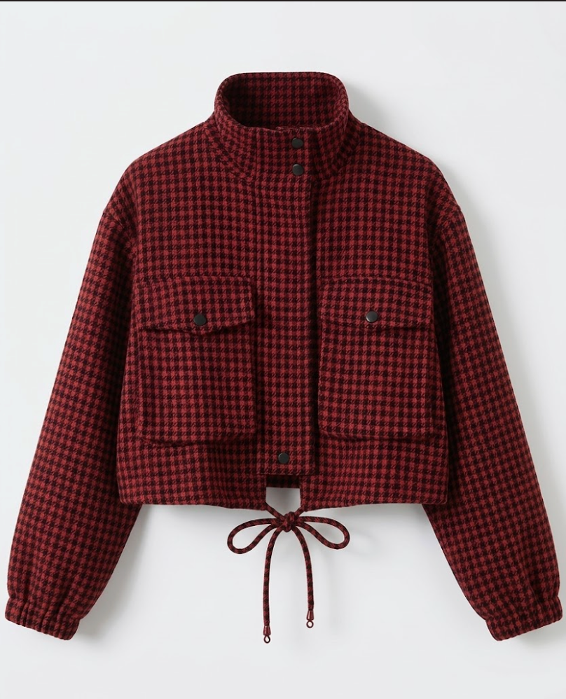 Gingham Cropped Jacket