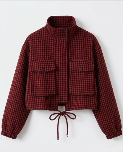 Gingham Cropped Jacket