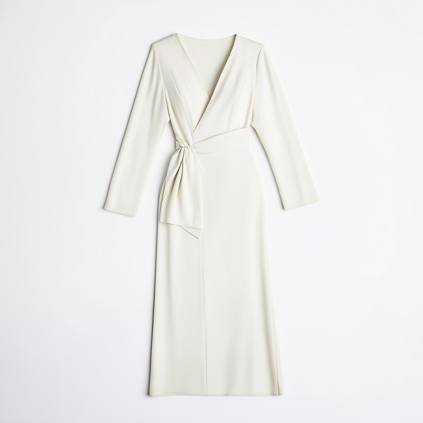 Satin Wrap Midi Dress
